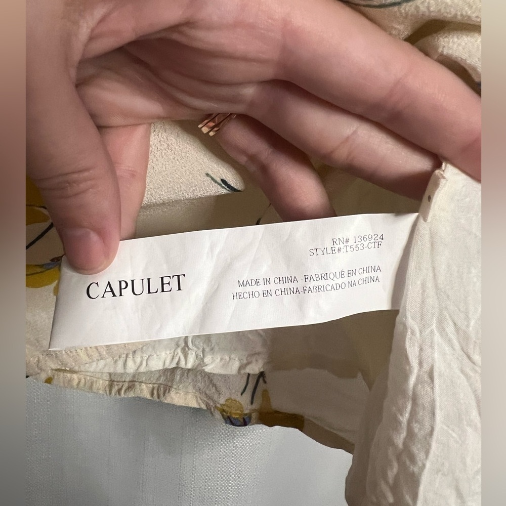 Anthropologie Capulet Floral Print Cream Camisole Top Small - Picture 9 of 10